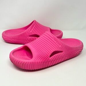 Crocs Mellow Tide Recovery Slide Hot Pink Crush Slip On Sandals Women’s Size 7
